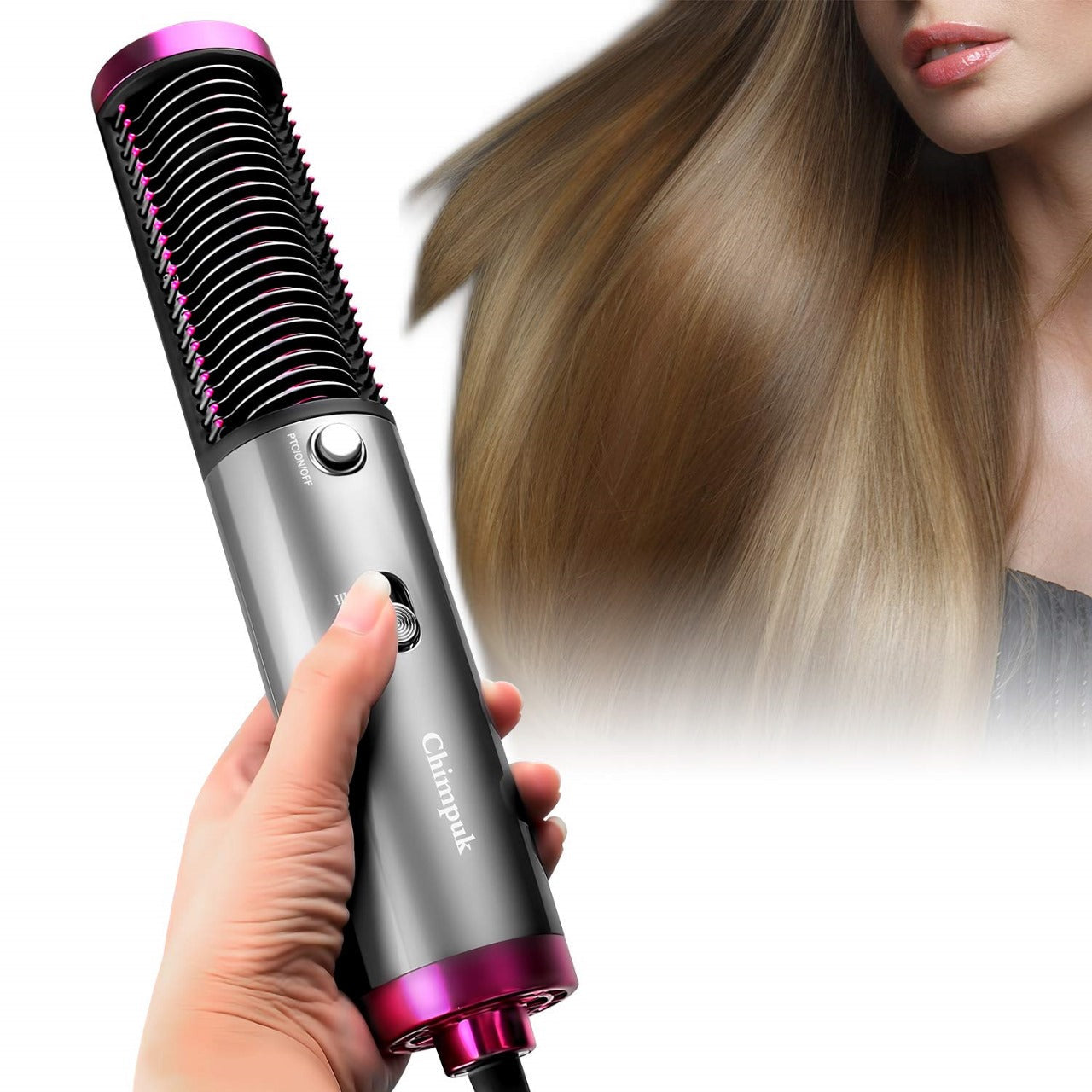 NEW HOT AIR HAIR DRYER BRUSH 3 IN 1 HAIR BLOW DRYER STRAIGHTENER VOLUMIZER NEGATIVE ION STYLER COMB KIT FOR WET DRY HAIR